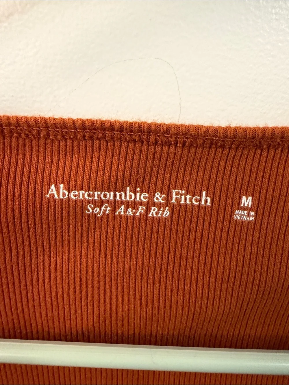 Abercrombie & Fitch Ribbed Bodysuit Burnt Orange Long Sleeve Size M